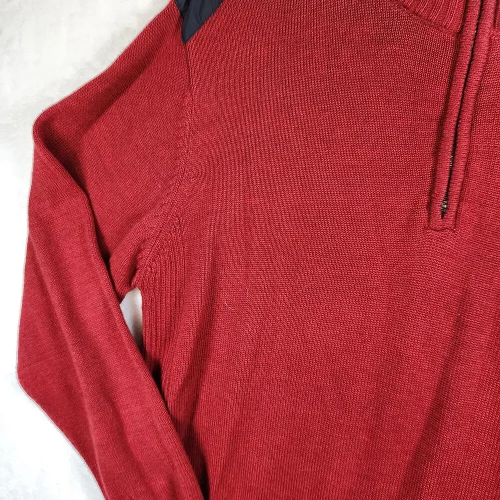 US Polo Assn Quarter Zip Red Sweater Mens Size 2XL Cotton‎ Blend
